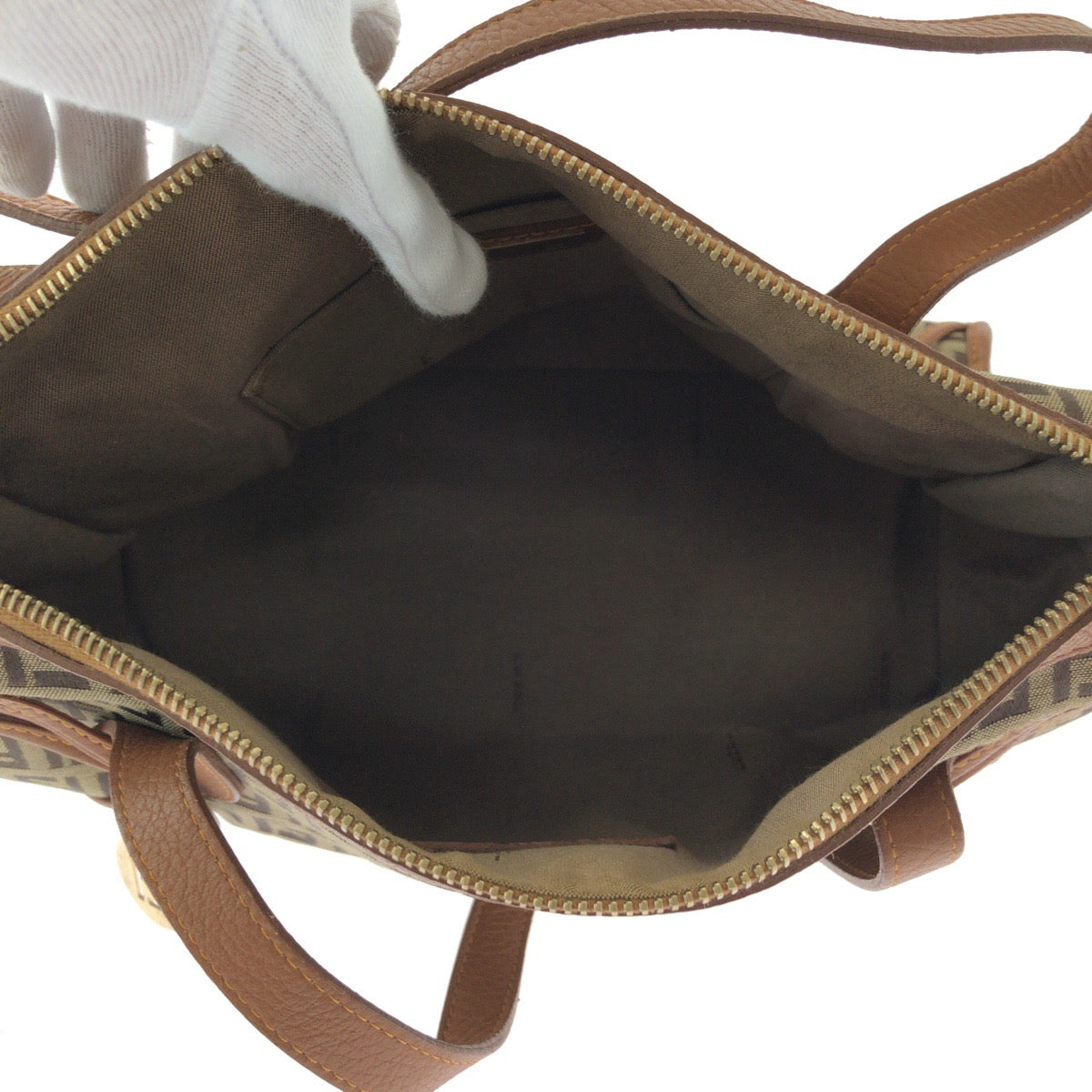 FENDI Tote Bag 8BL070 Canvas, Leather Brown Tote Bag handbag Zucchino Women Used