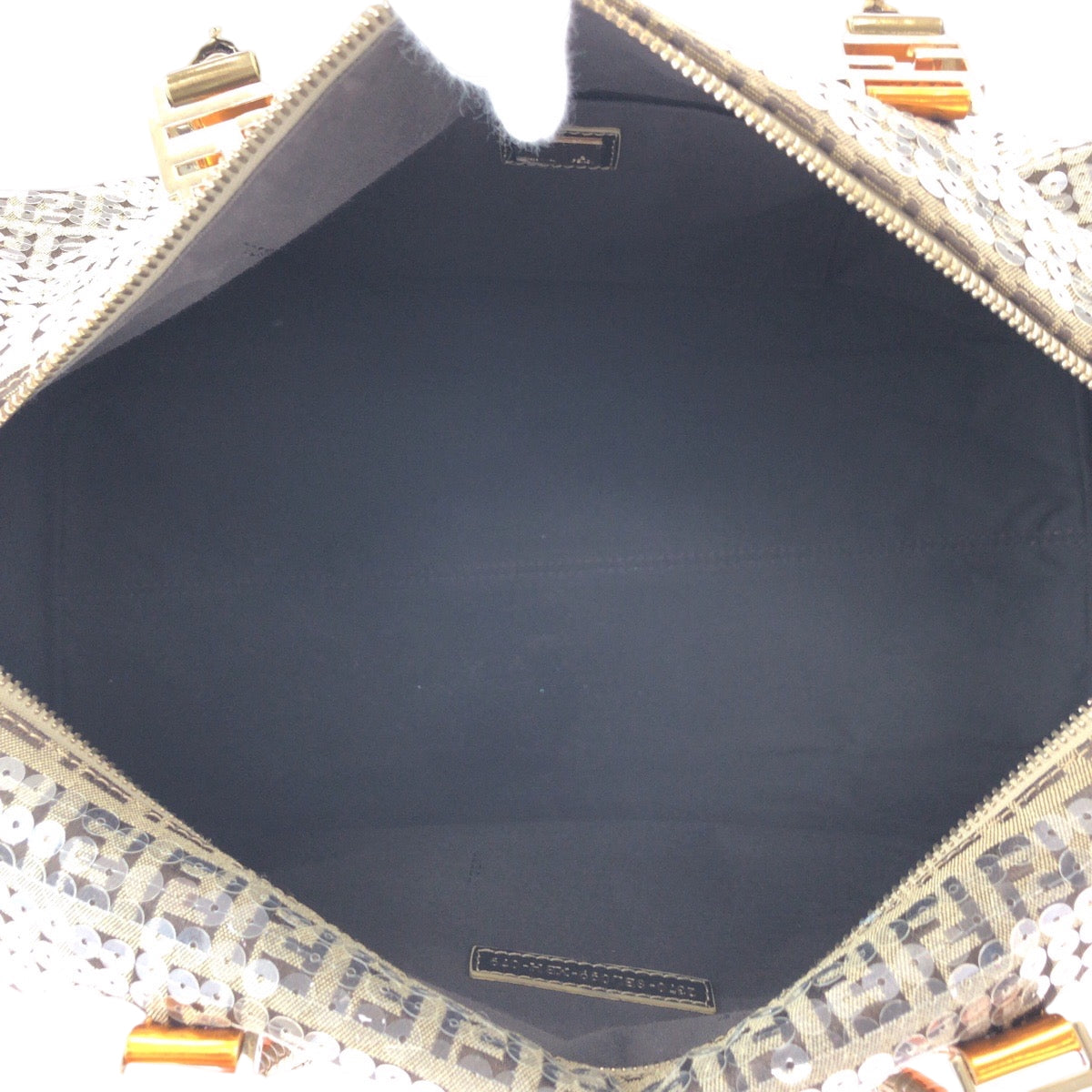 FENDI Boston Duffel bag 2370 8BL099 XBH 079 canvas Beige Multicolor Gold Metal Boston Duffel bag Handbag Zucchino Sequins Overnight Women Used