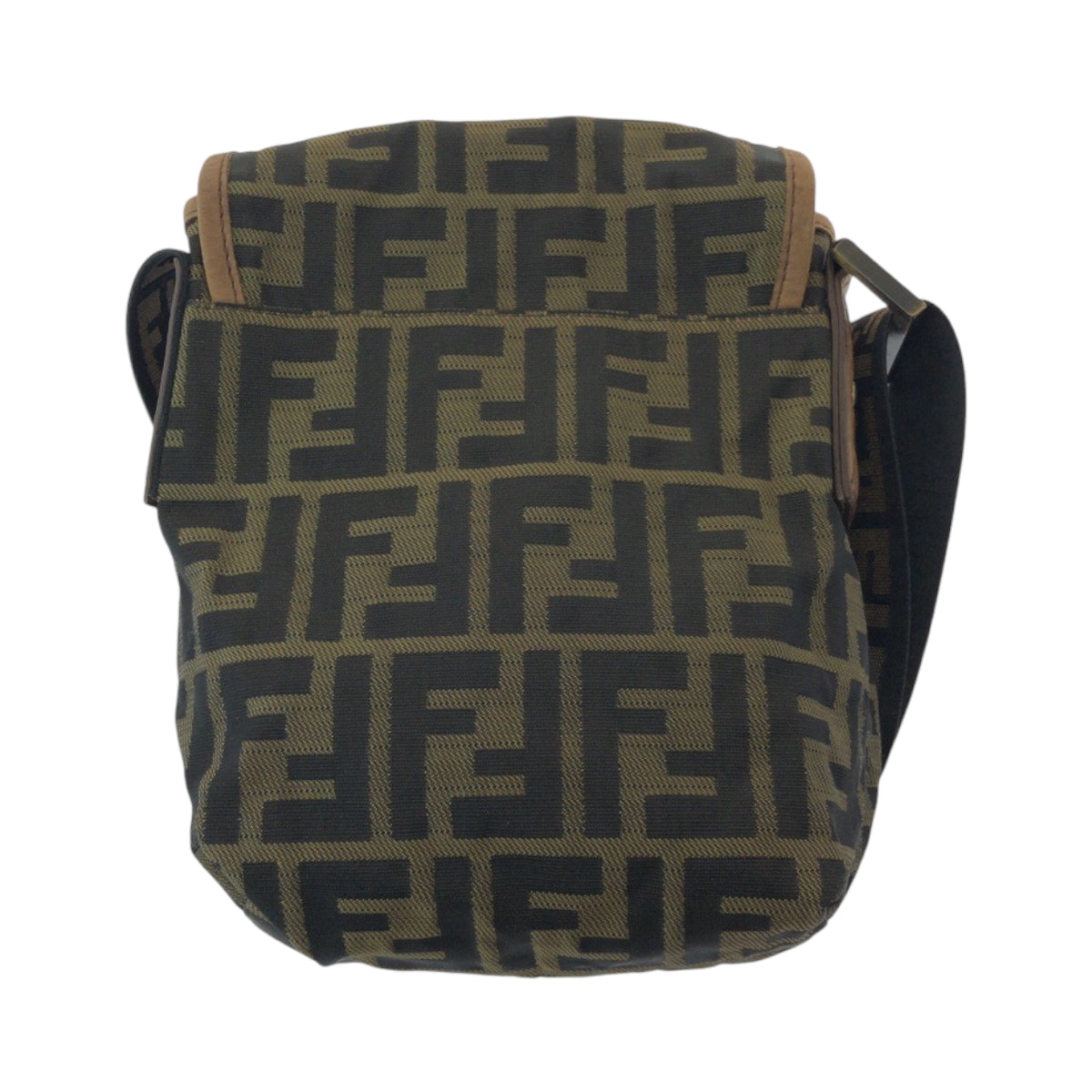 FENDI Shoulder Bag canvas Brown Gold Metal Shoulder Bag pochette Zucca FF logo Women Used