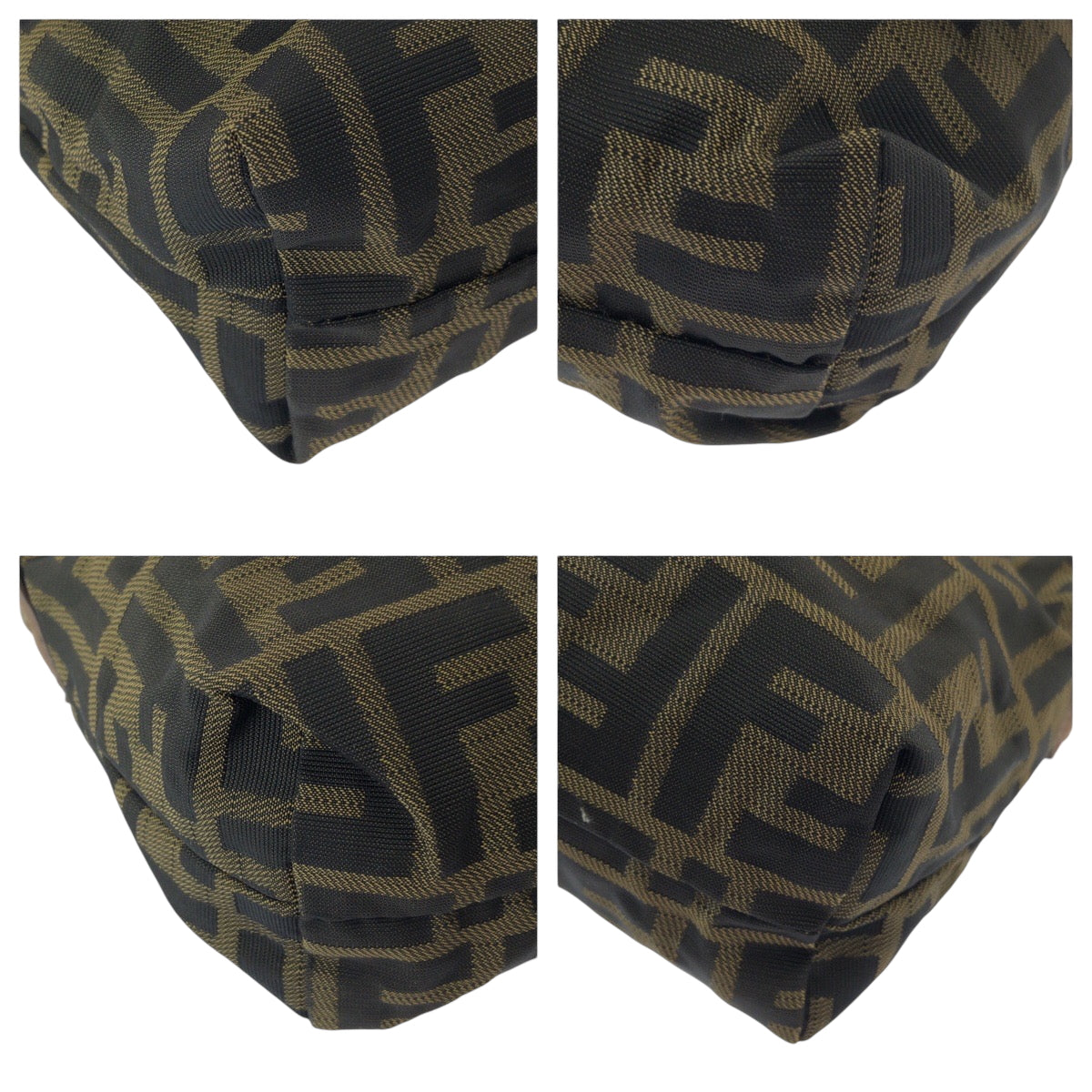 FENDI Shoulder Bag canvas Brown Gold Metal Shoulder Bag pochette Zucca FF logo Women Used