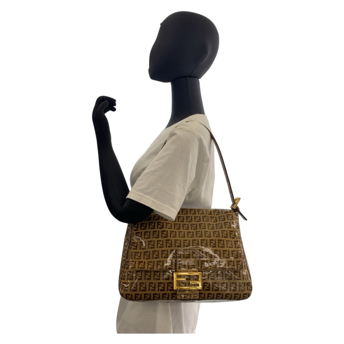 FENDI Shoulder Bag Patent leather, leather Brown Zucchino Mamma Bucket Women Used