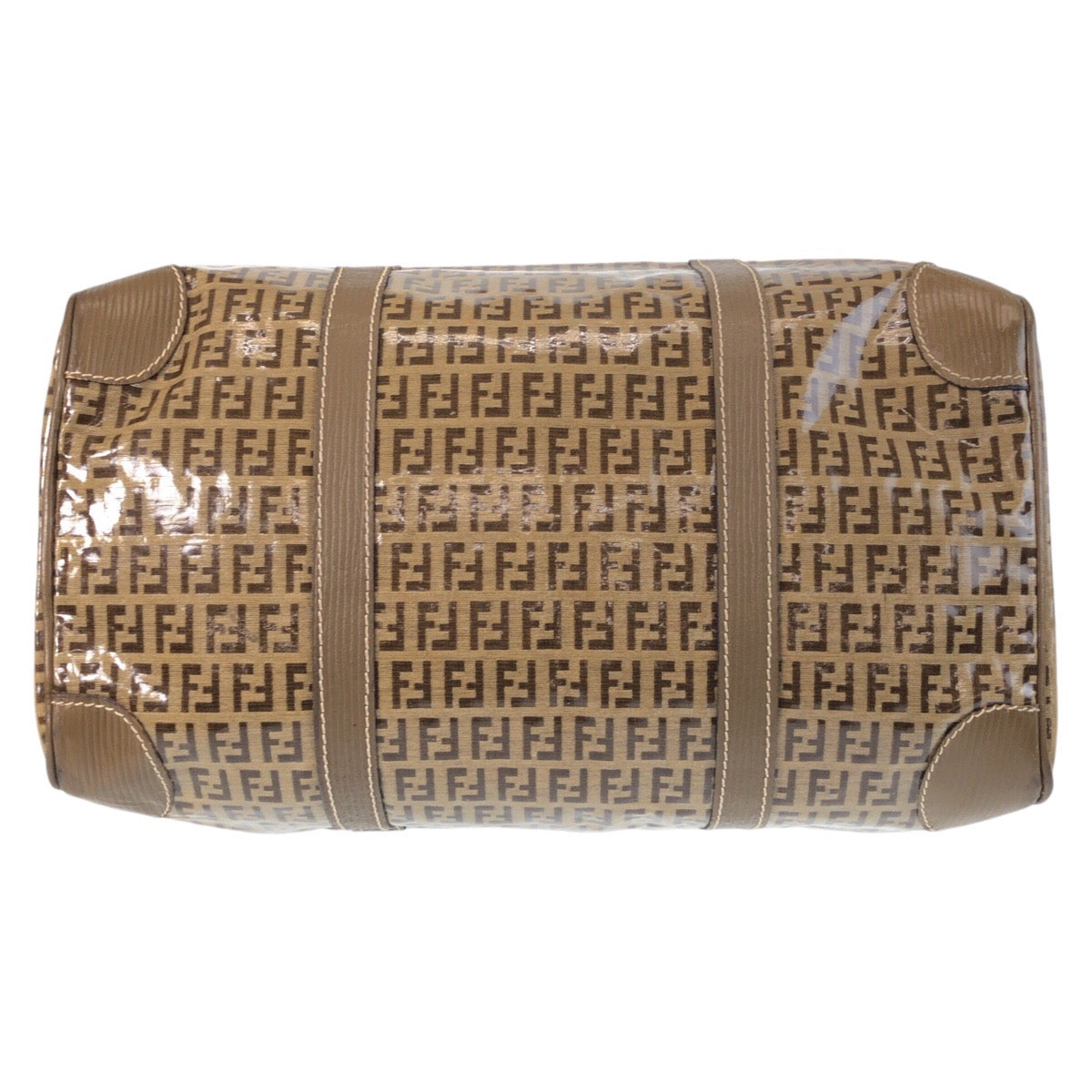 FENDI Handbag PVC, Leather beige Handbag Boston Duffel bag Zucca Women Used