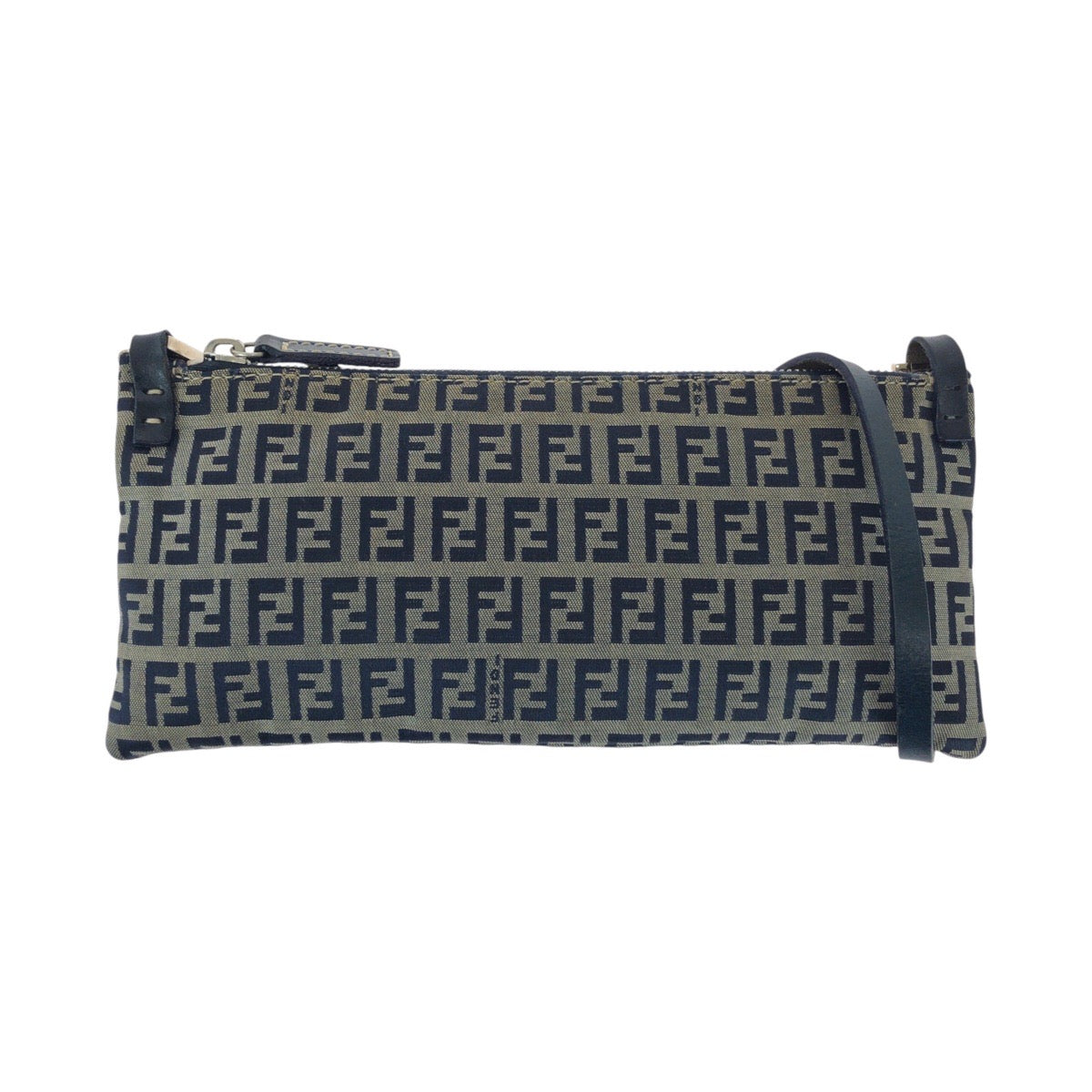 FENDI Shoulder Bag Canvas, Leather gray Shoulder Bag pochette Zucchino Women Used
