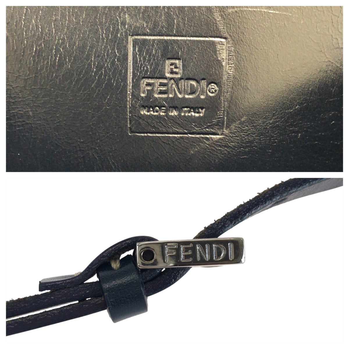 FENDI Shoulder Bag Canvas, Leather gray Shoulder Bag pochette Zucchino Women Used