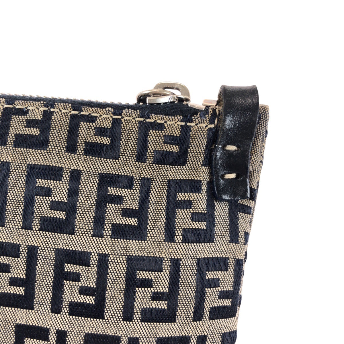 FENDI Shoulder Bag Canvas, Leather gray Shoulder Bag pochette Zucchino Women Used