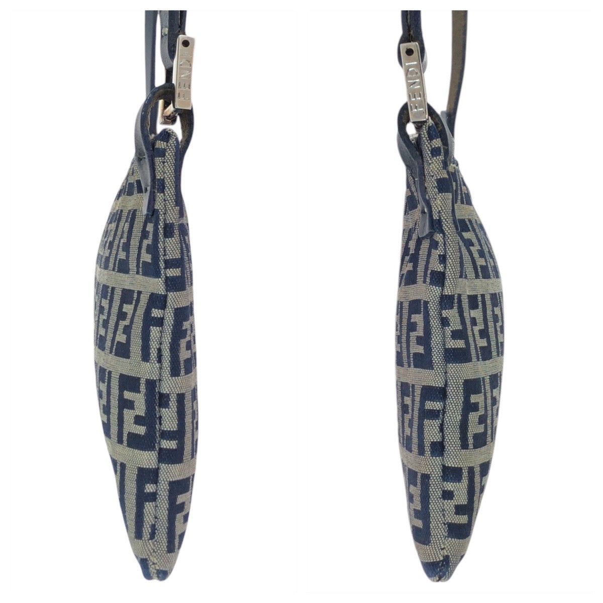 FENDI Shoulder Bag Canvas, Leather gray Shoulder Bag pochette Zucchino Women Used