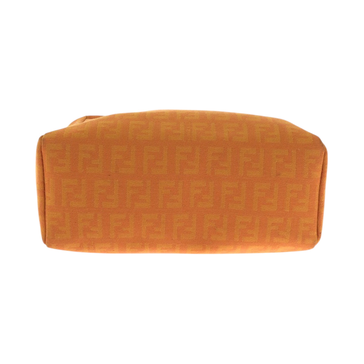 FENDI Handbag canvas Orange SilverMetal Handbag accessory pouch Zucchino Women Used