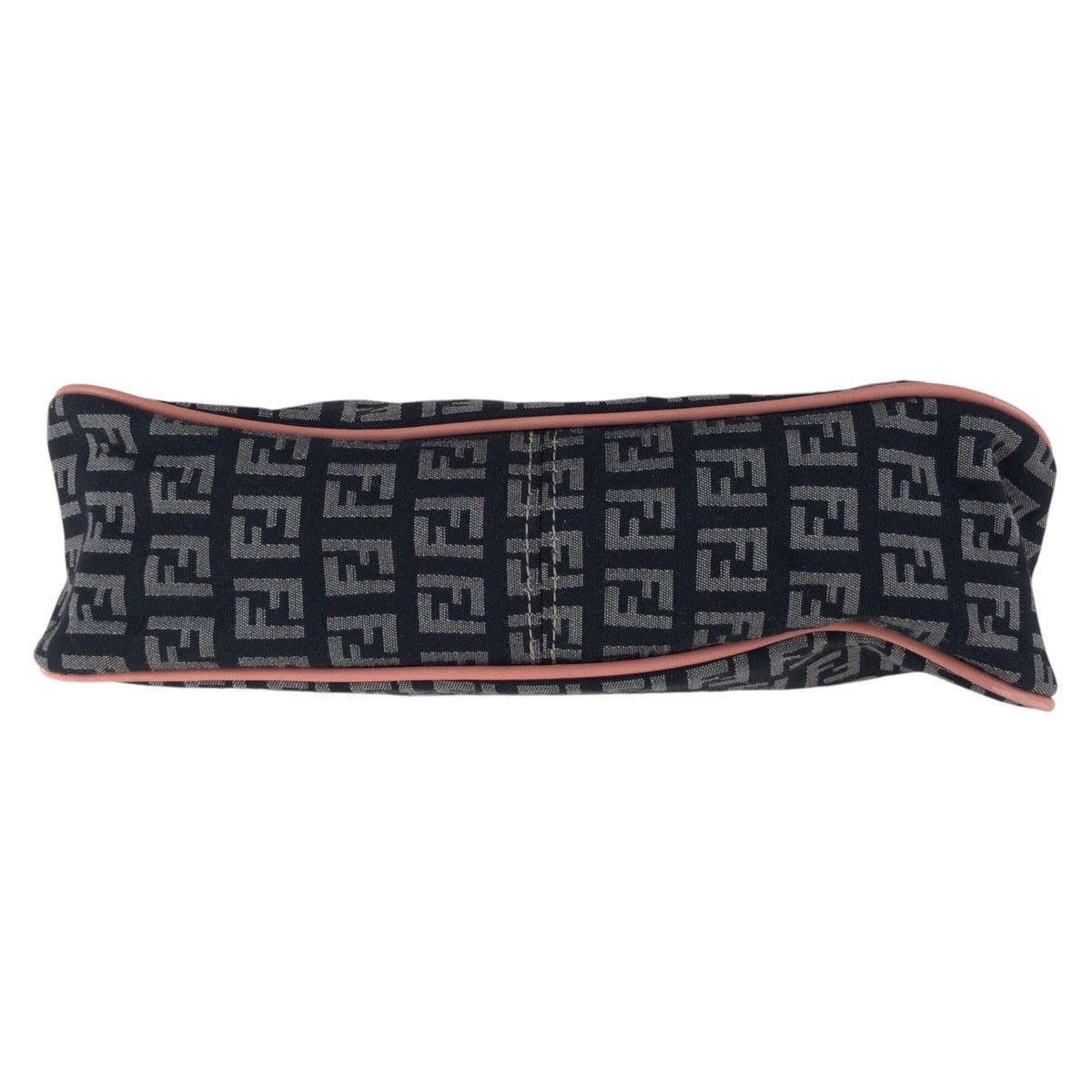FENDI Shoulder Bag canvas Black Pink Gold Metal Zucchino