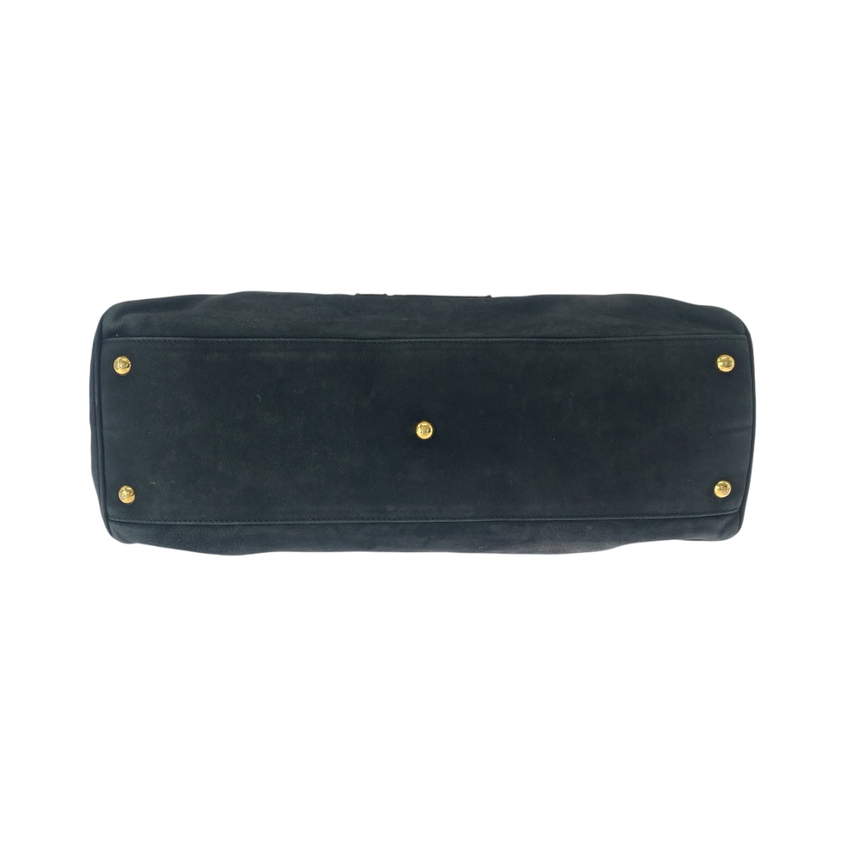 FENDI Tote Bag 2372 8BN162 Nubuck Black GoldMetal Tote Bag Shoulder Bag Etnico Punching studs Women Used