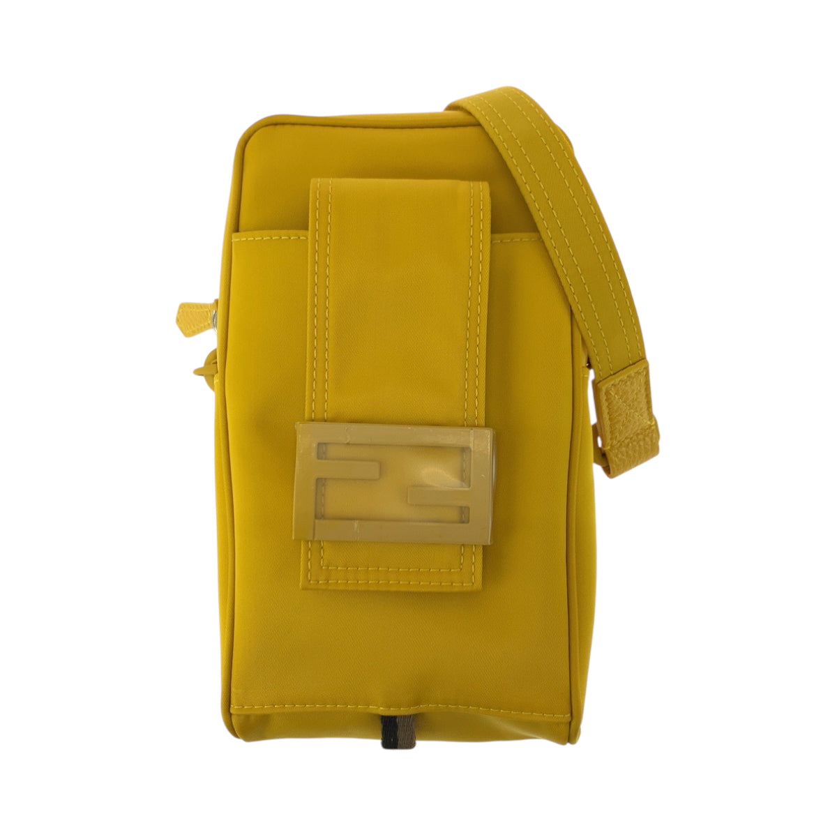 FENDI Shoulder Bag 7AS056 AG0P Nylon Yellow YellowMetal logo