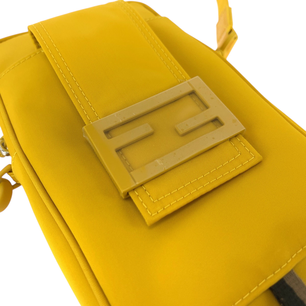 FENDI Shoulder Bag 7AS056 AG0P Nylon Yellow YellowMetal logo