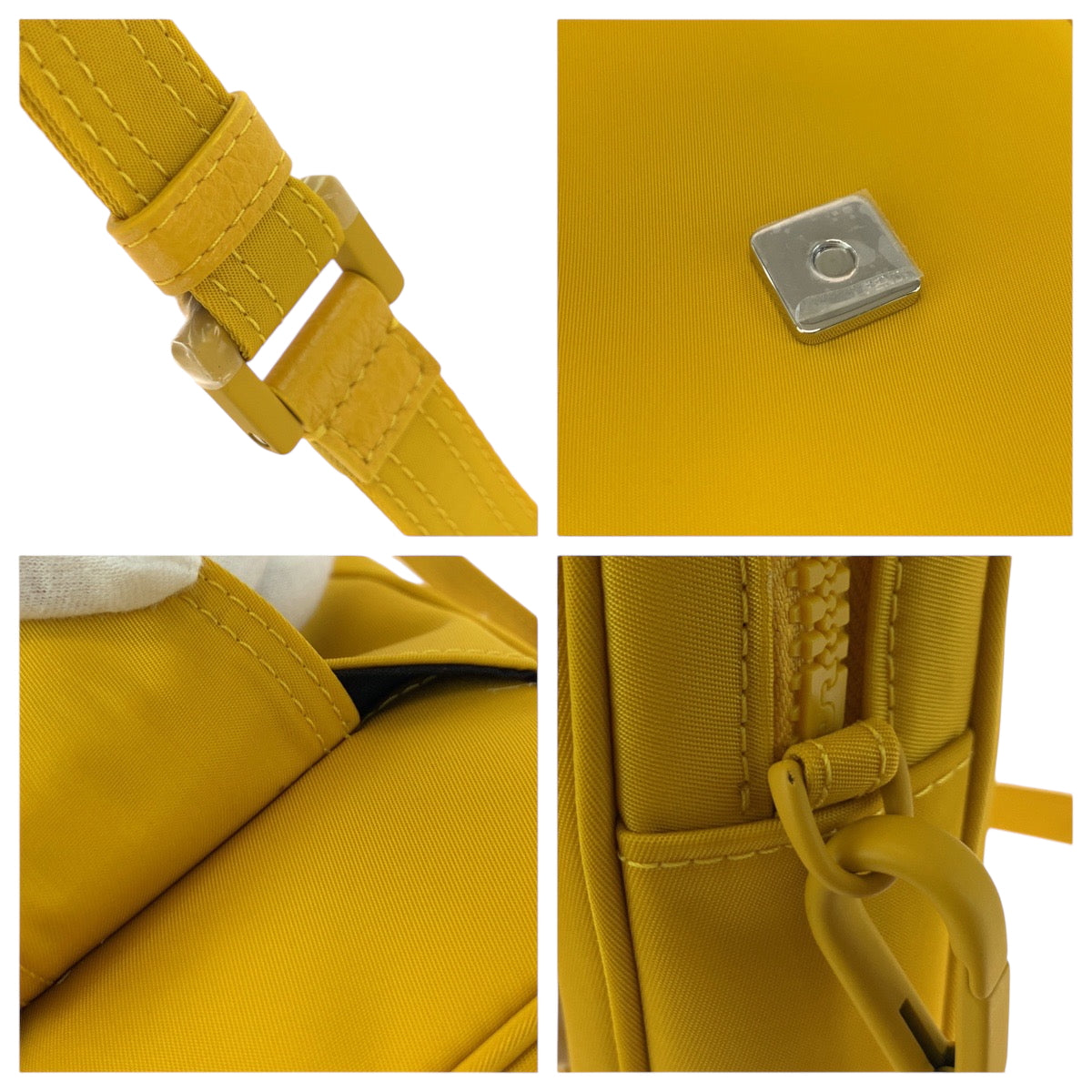 FENDI Shoulder Bag 7AS056 AG0P Nylon Yellow YellowMetal logo