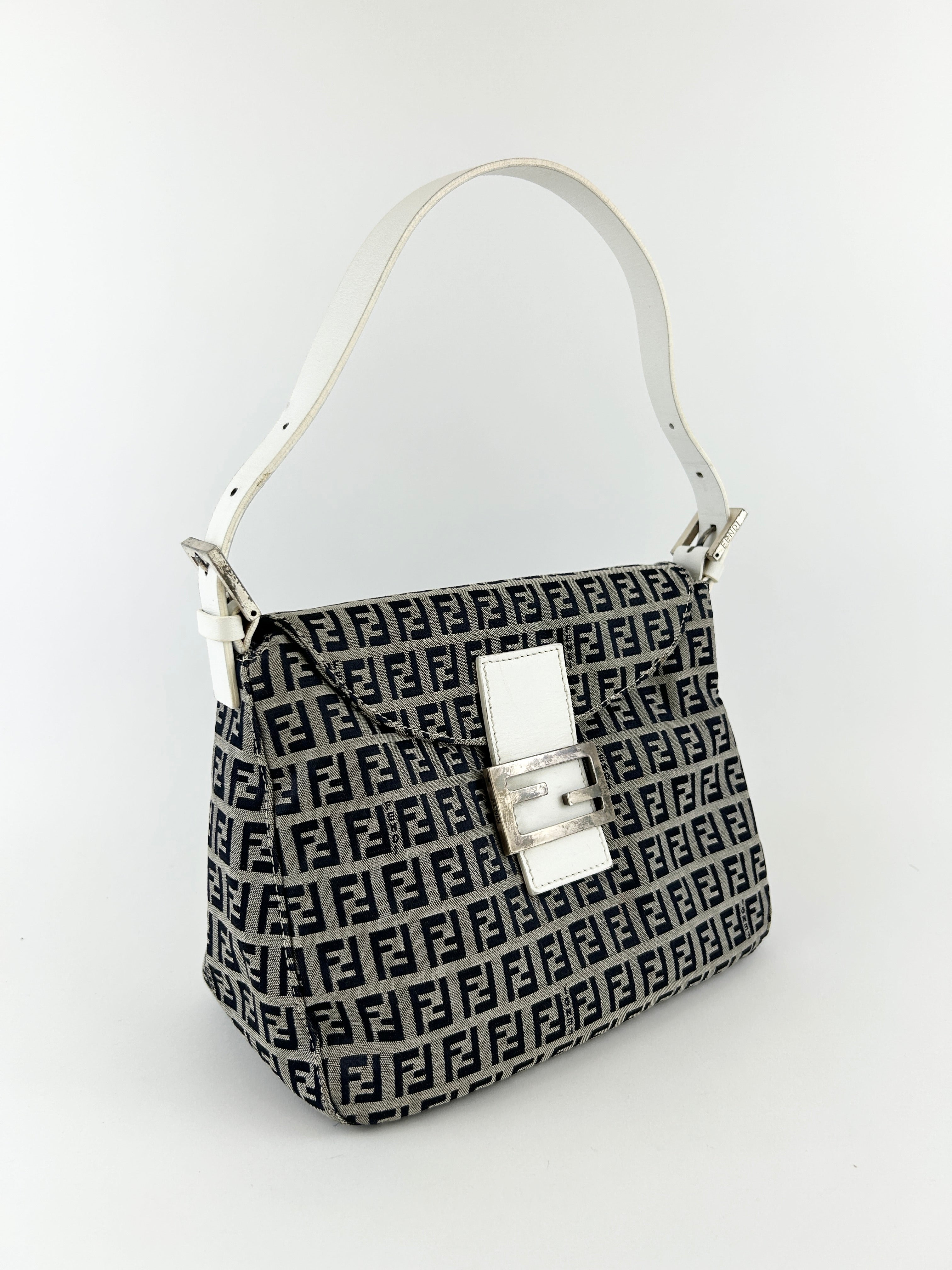Vintage Fendi Zucca Mamma Baguette Shoulder Bag