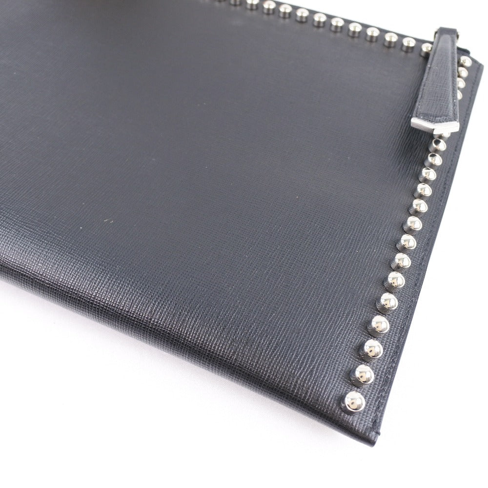 FENDI Clutch bag 8M0370 7MP F0V3X leather black Karl Lagerfeld Studs carlito flat clutch Women Used