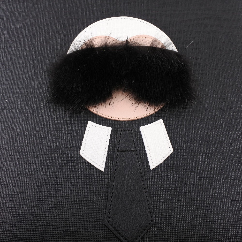 FENDI Clutch bag 8M0370 7MP F0V3X leather black Karl Lagerfeld Studs carlito flat clutch Women Used