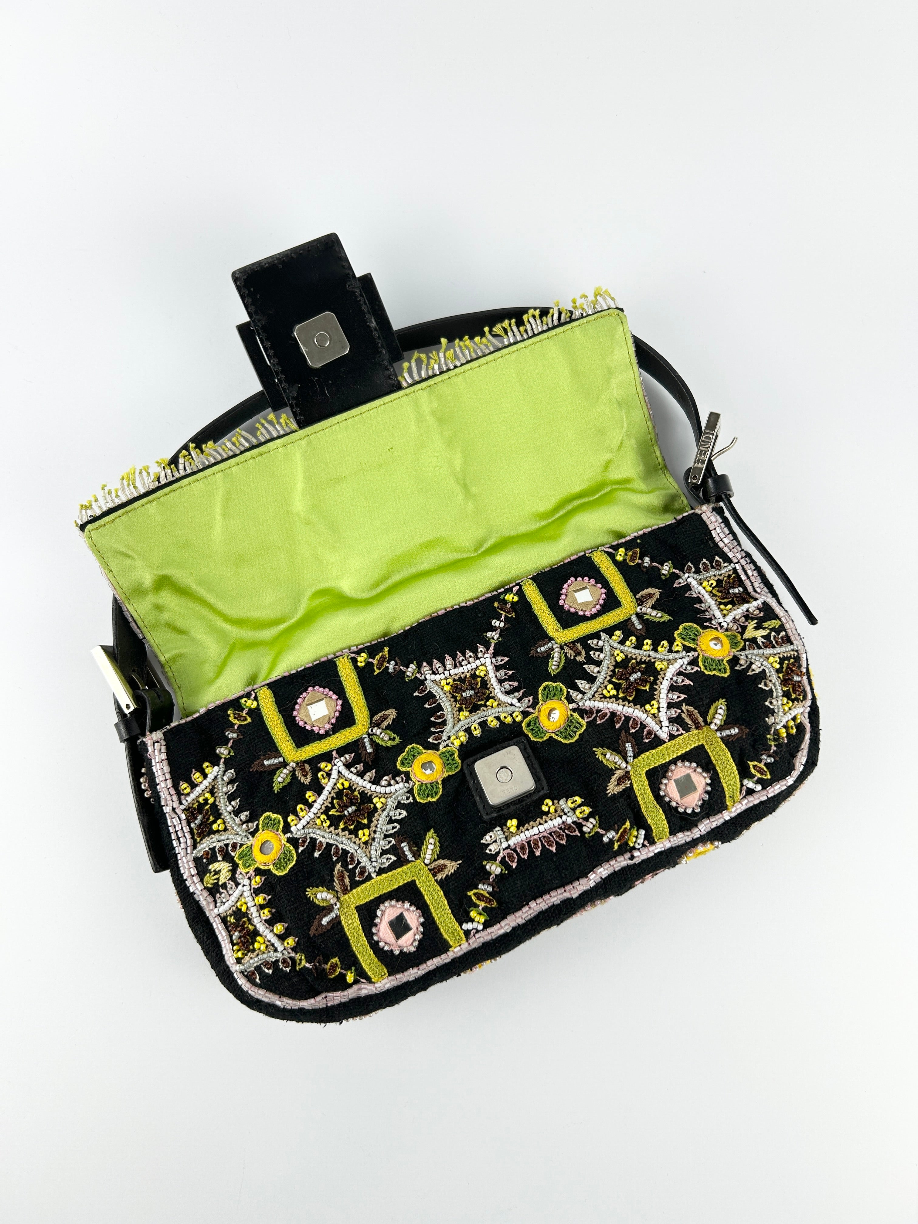 Vintage Fendi Beaded Baguette Shoulder Bag