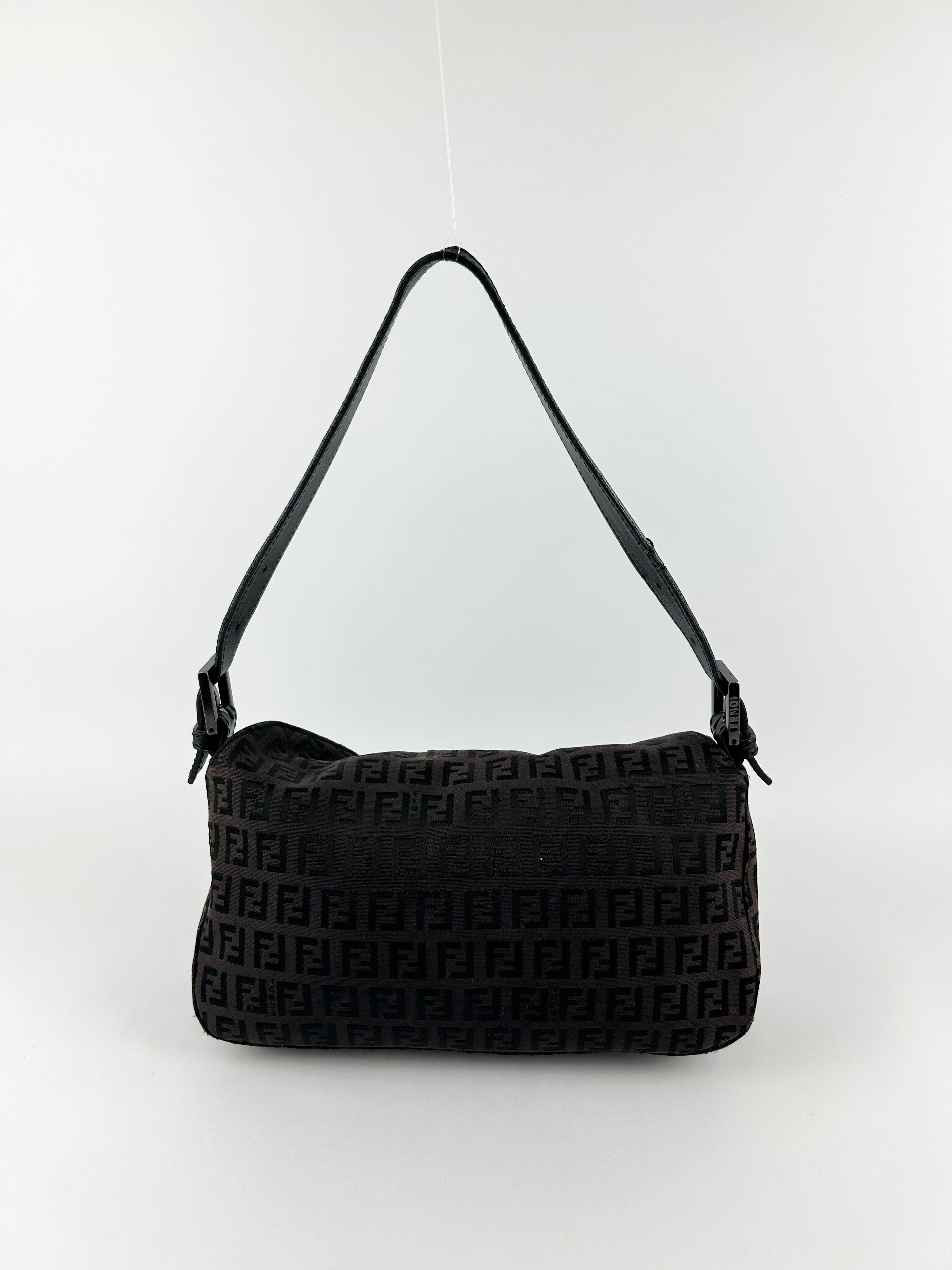 Vintage Fendi Zucca Baguette Shoulder Bag