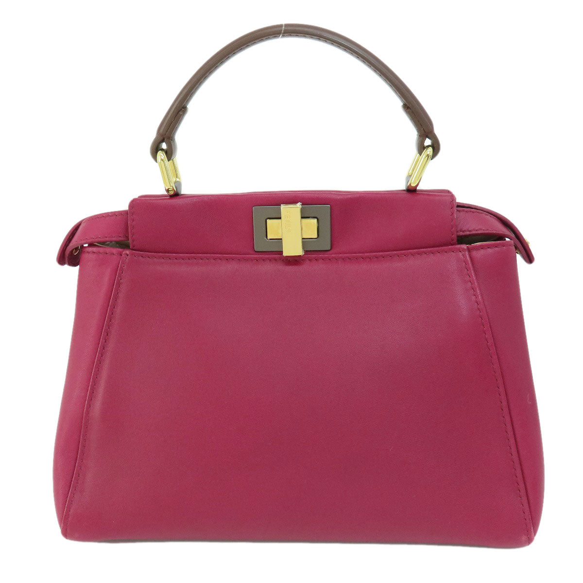 FENDI Handbag Calfskin purple Peek-a-boo mini Women Used
