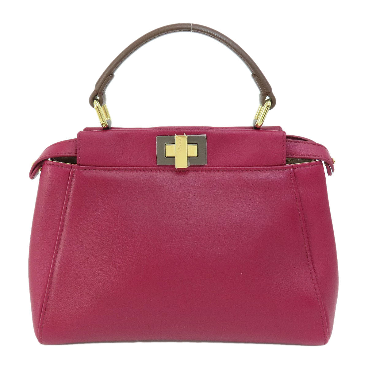 FENDI Handbag Calfskin purple Peek-a-boo mini Women Used