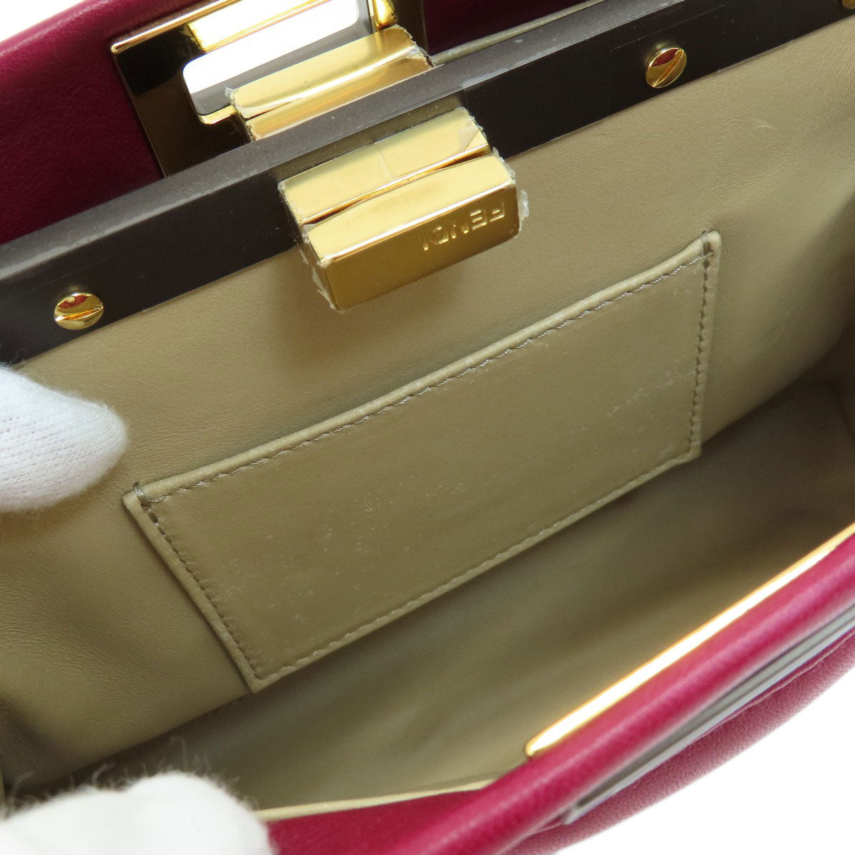 FENDI Handbag Calfskin purple Peek-a-boo mini Women Used