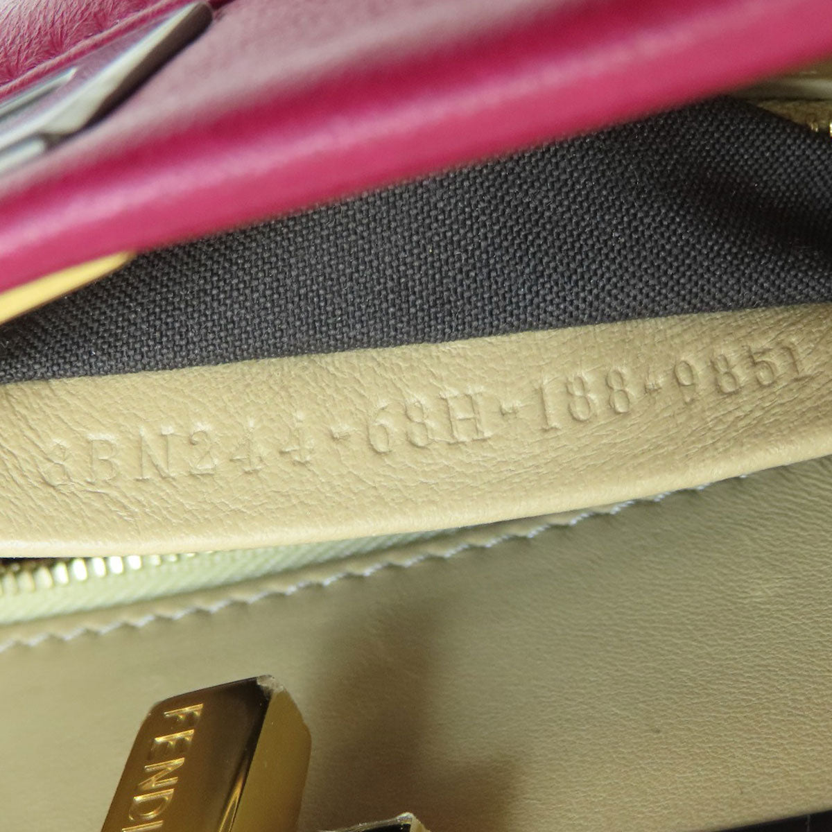 FENDI Handbag Calfskin purple Peek-a-boo mini Women Used