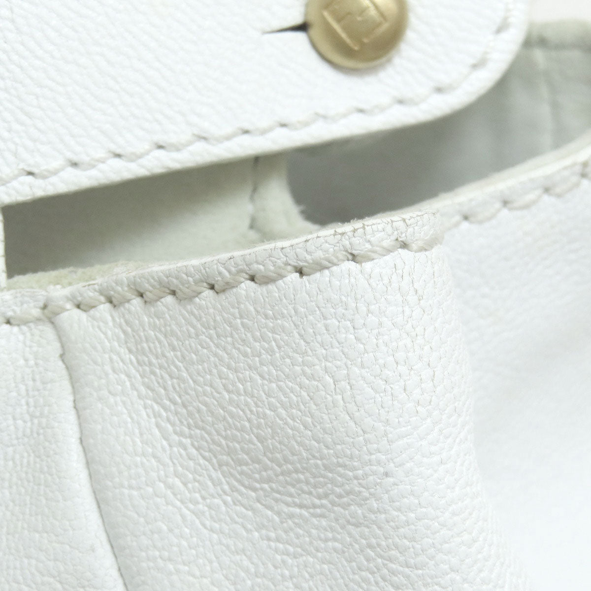 FENDI Handbag Calfskin white Peekaboo 2WAY Women Used