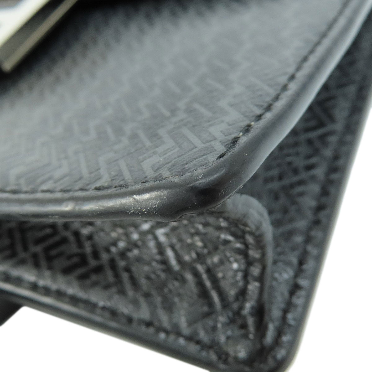 FENDI Shoulder Bag leather black logo Women Used