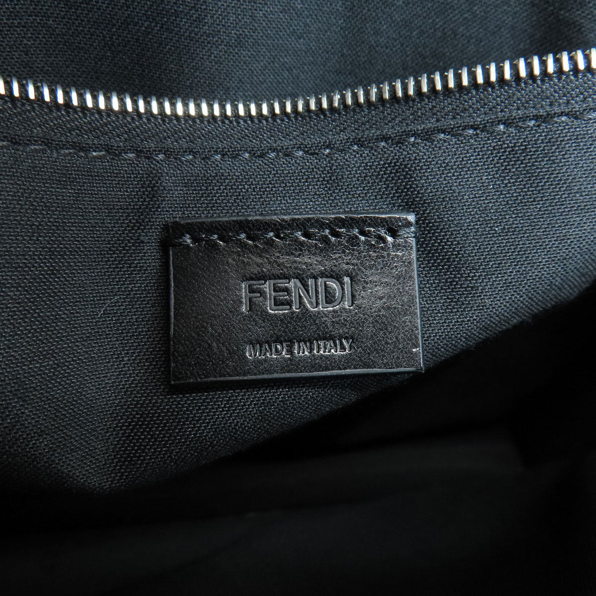 FENDI Shoulder Bag leather black logo Women Used