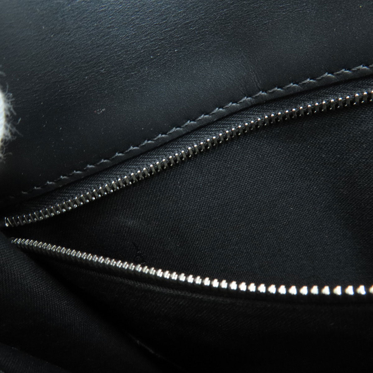FENDI Shoulder Bag leather black logo Women Used