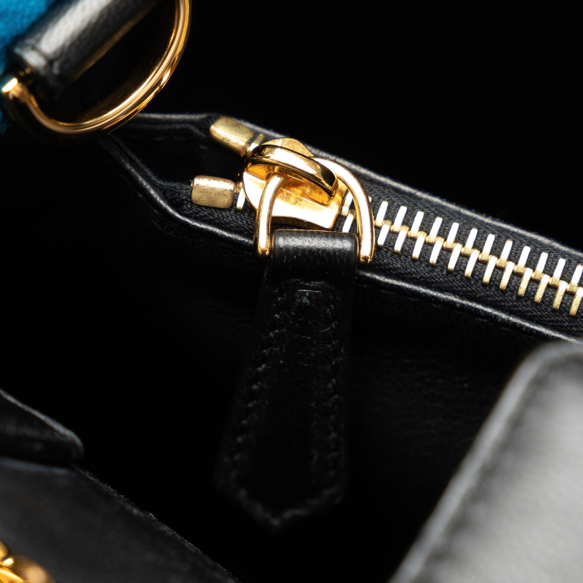 Blue Fendi Medium Shearling 2Jours Satchel