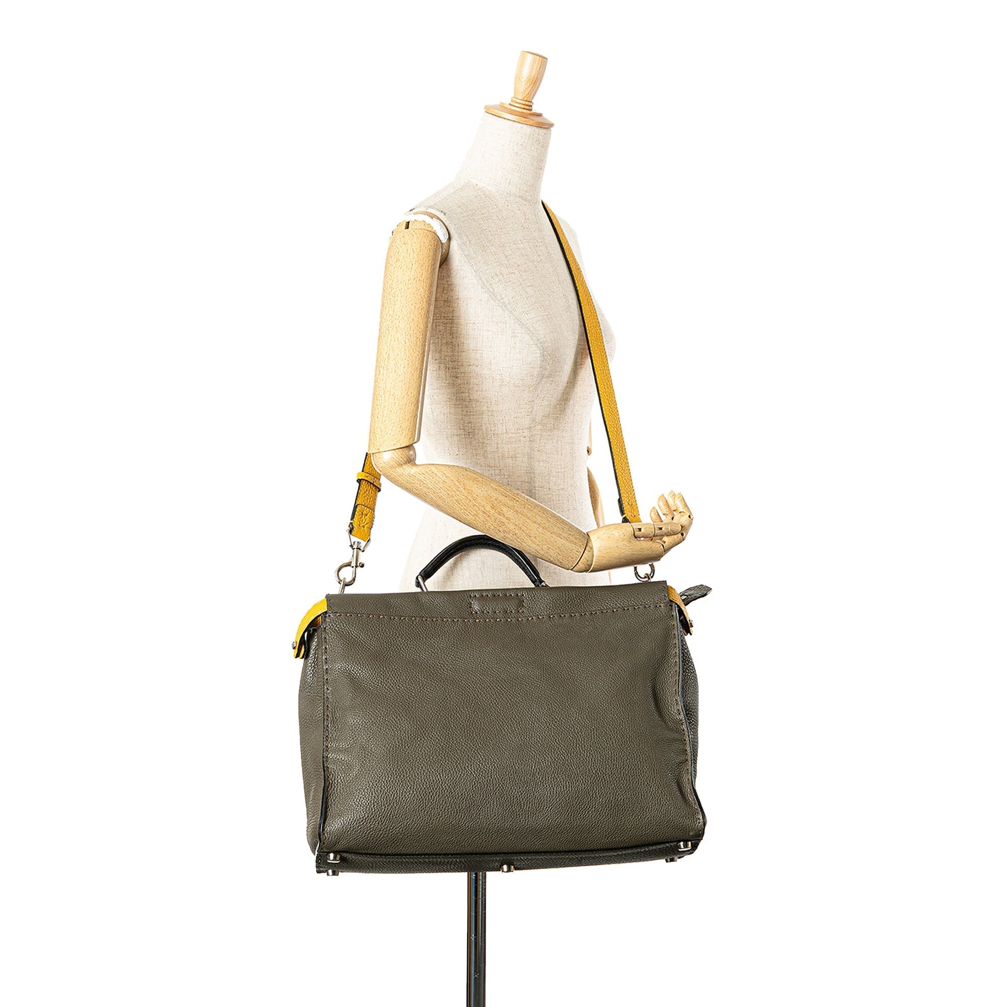 Brown Fendi Large Selleria Peekaboo Iconic Satchel