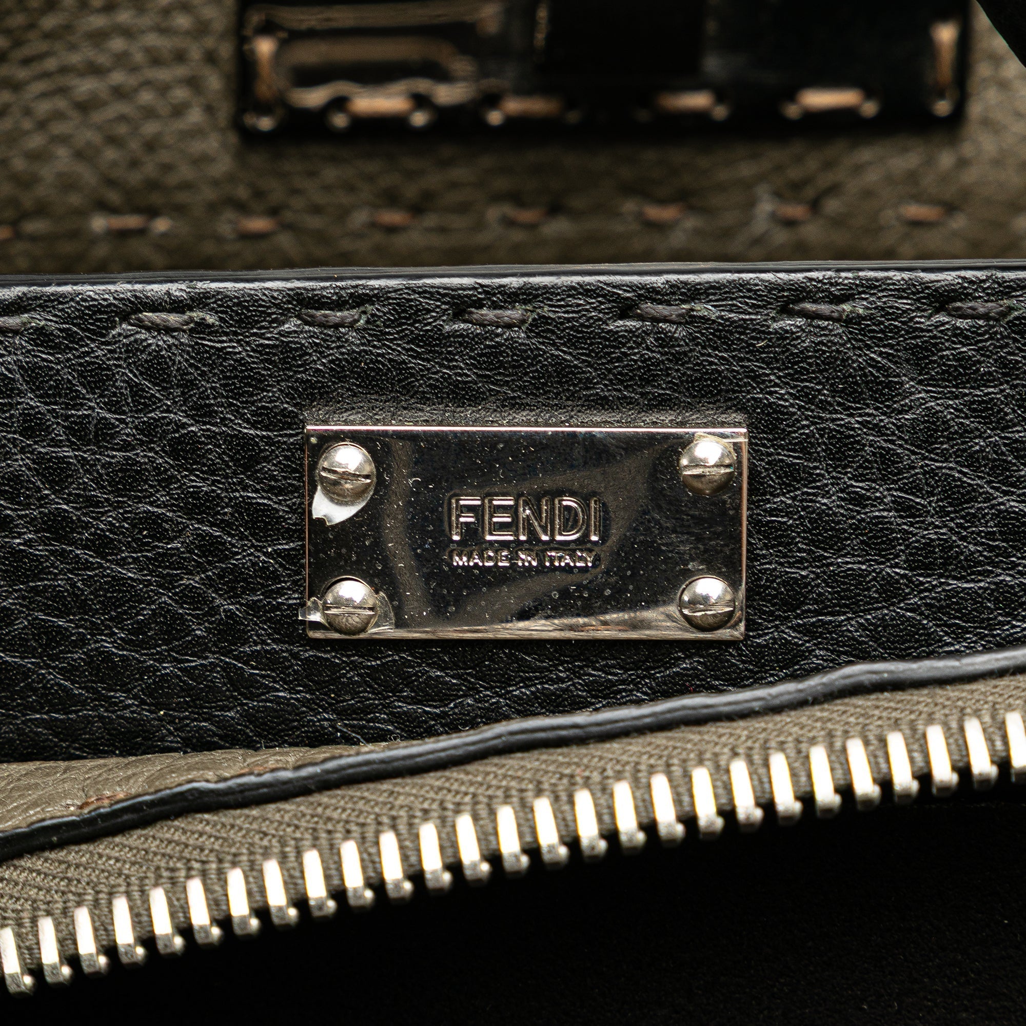 Brown Fendi Large Selleria Peekaboo Iconic Satchel