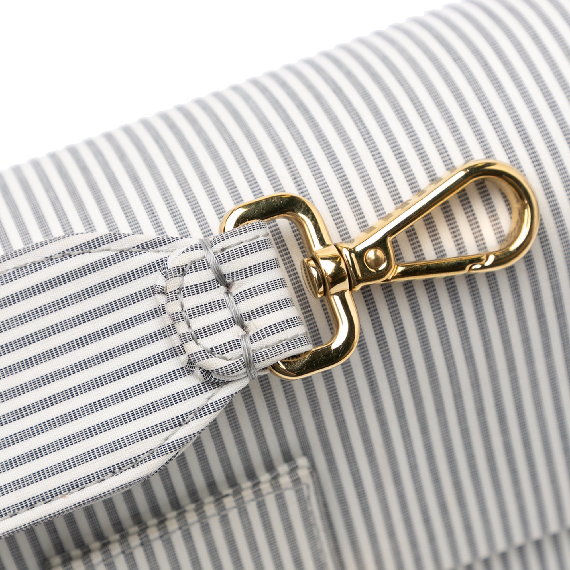 Grey Fendi Striped Jersey Baguette Satchel