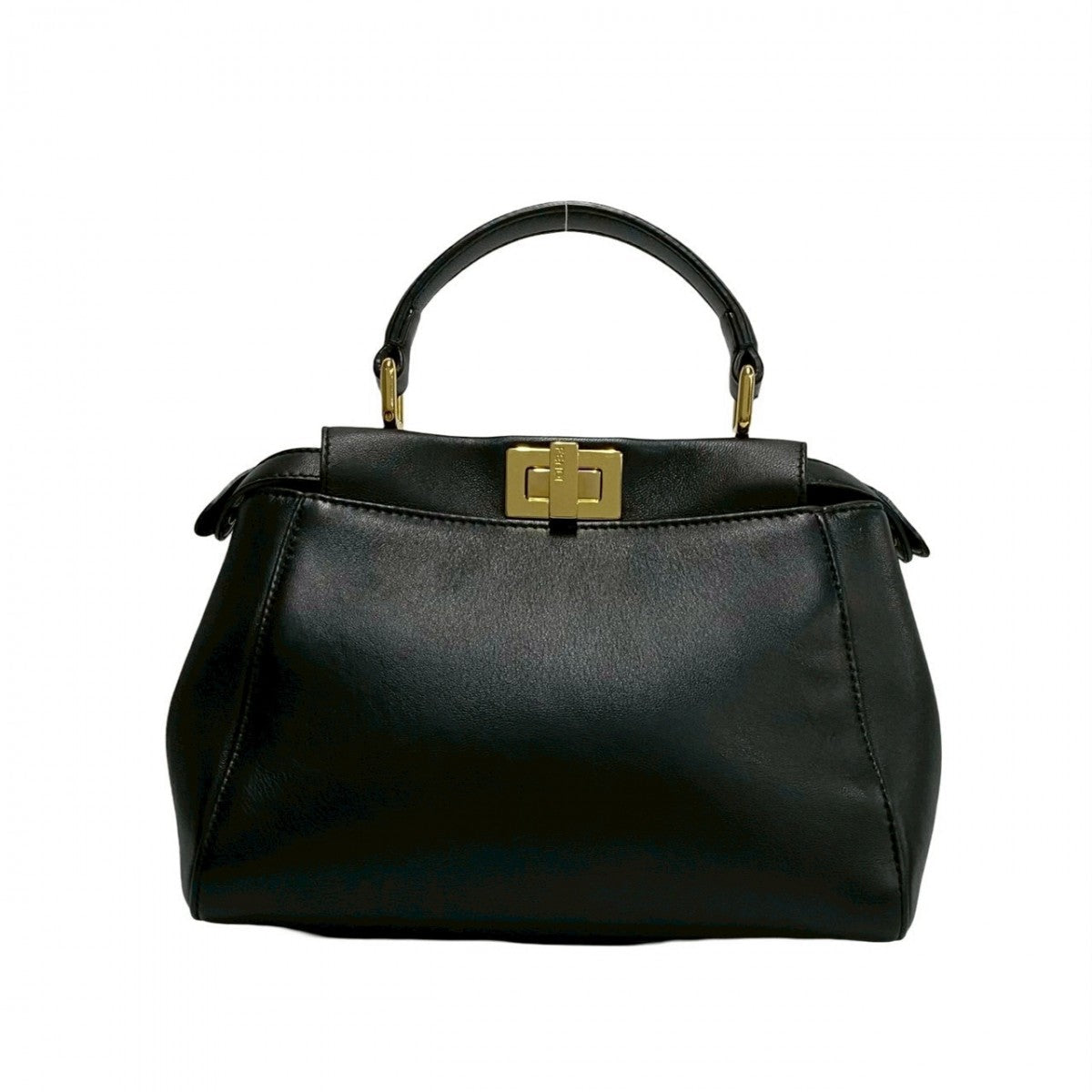 FENDI Shoulder Bag leather black Peek-a-boo mini Women Used