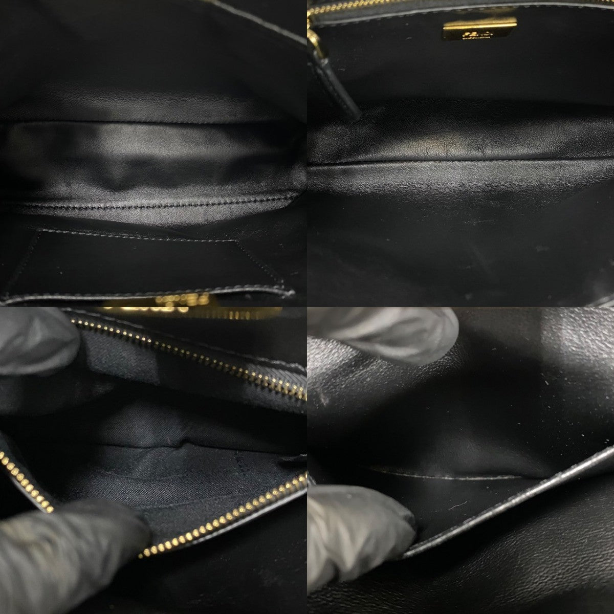 FENDI Shoulder Bag leather black Peek-a-boo mini Women Used