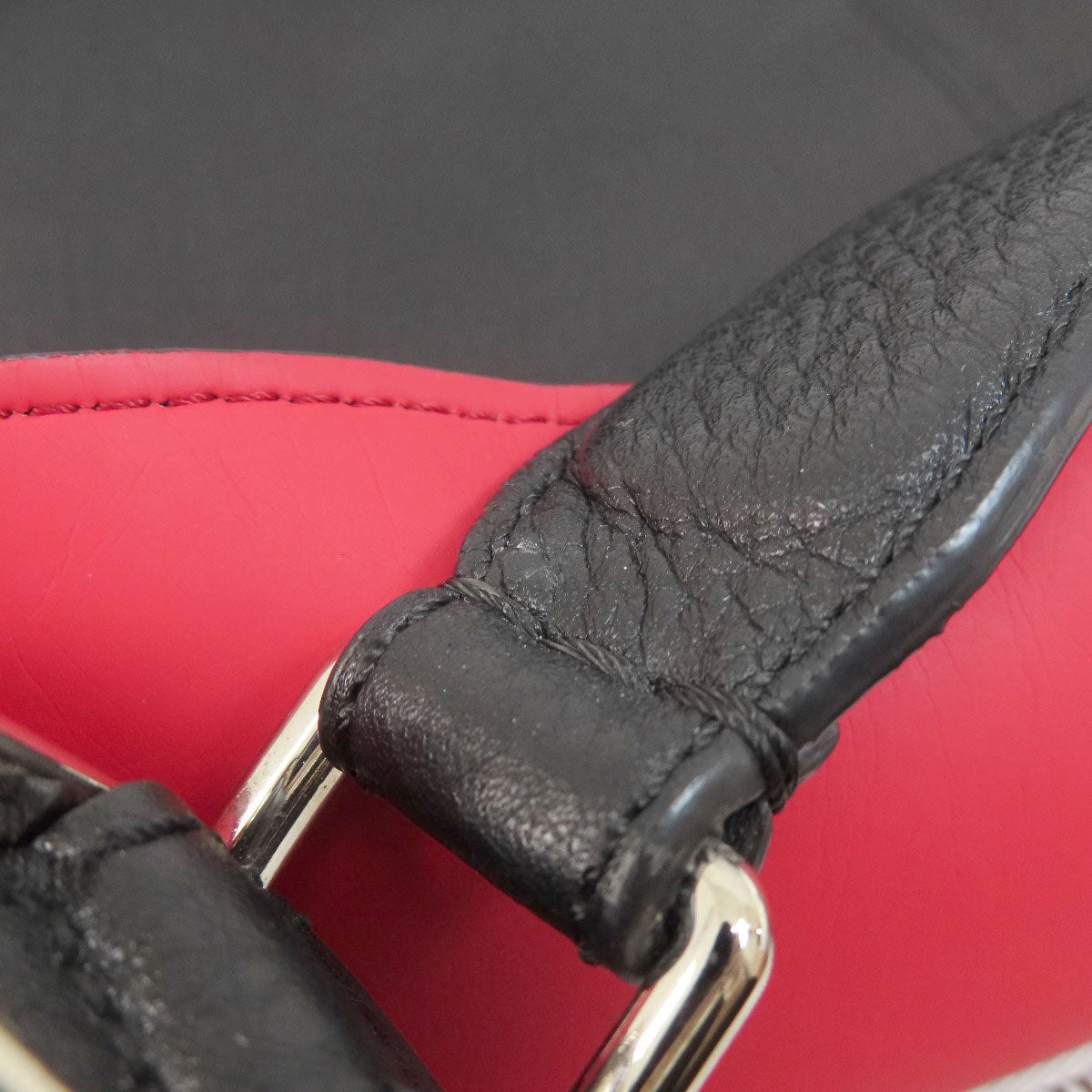 FENDI Tote Bag Calfskin black logo 2WAY Women Used