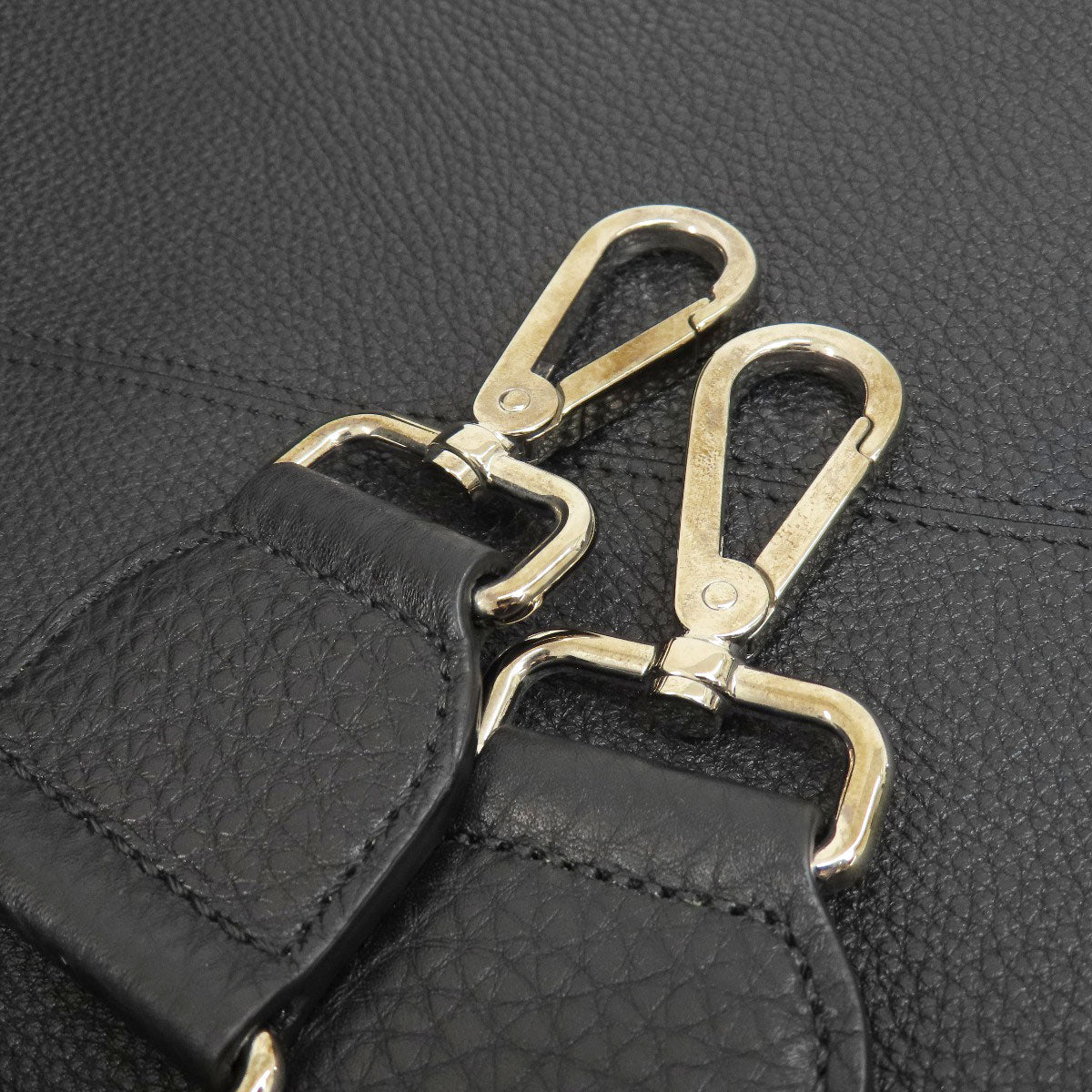 FENDI Tote Bag Calfskin black logo 2WAY Women Used