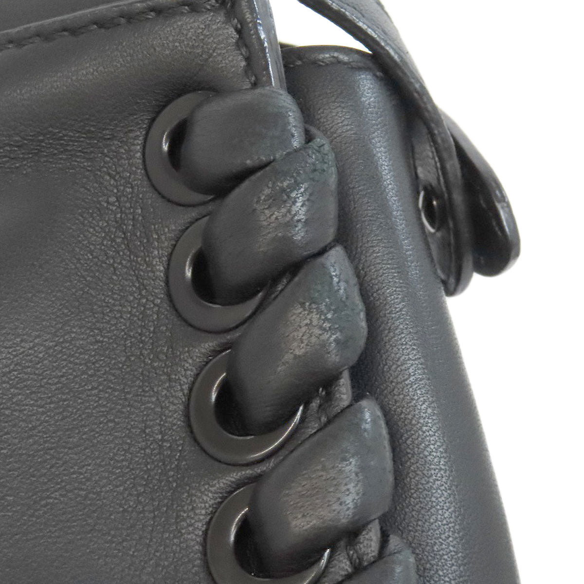 FENDI Handbag leather black Peekaboo Mini 2WAY Women Used