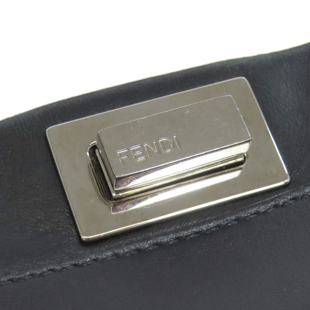 FENDI Handbag leather black Peekaboo Mini 2WAY Women Used