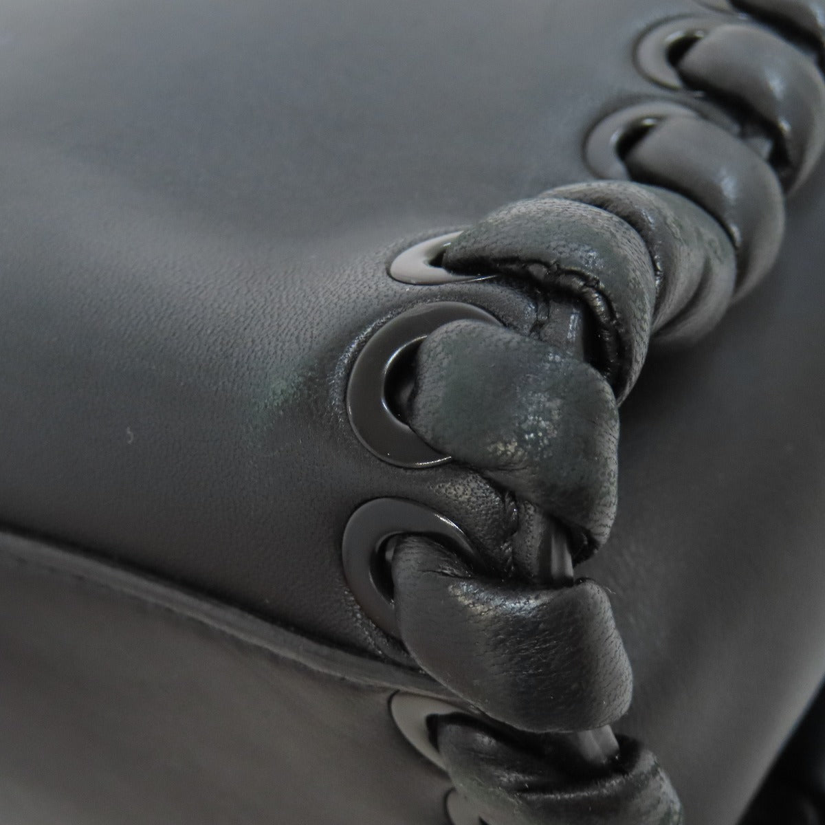 FENDI Handbag leather black Peekaboo Mini 2WAY Women Used