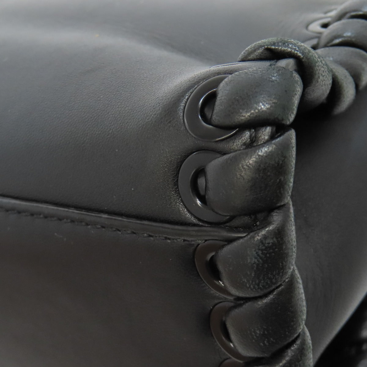FENDI Handbag leather black Peekaboo Mini 2WAY Women Used