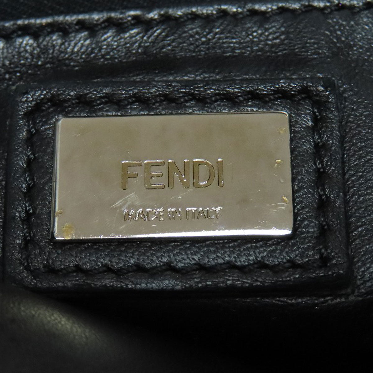 FENDI Handbag leather black Peekaboo Mini 2WAY Women Used