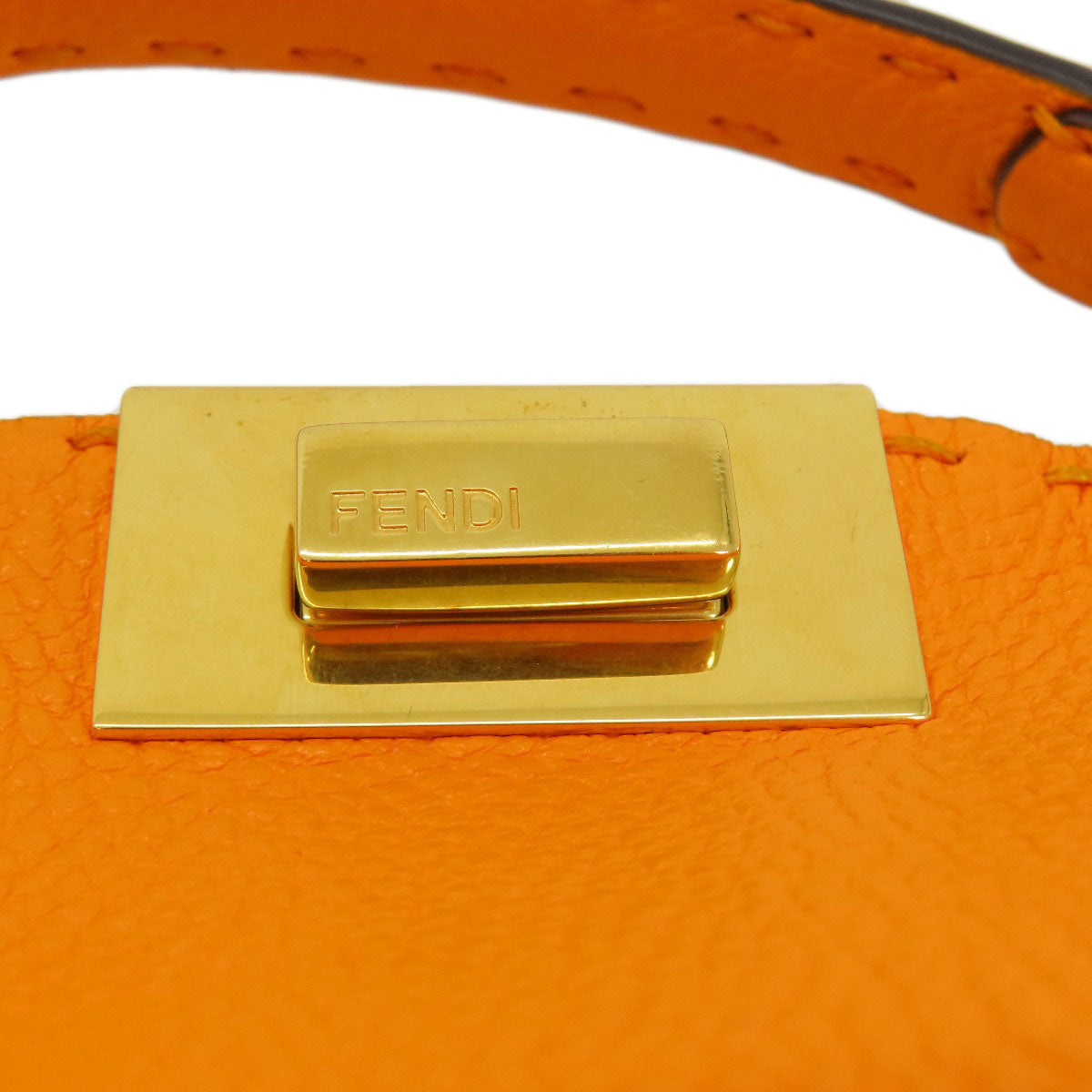 FENDI Handbag Calfskin Orange Peekaboo Celeria 2WAY Women Used