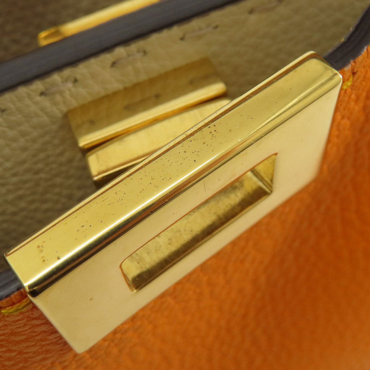 FENDI Handbag Calfskin Orange Peekaboo Celeria 2WAY Women Used