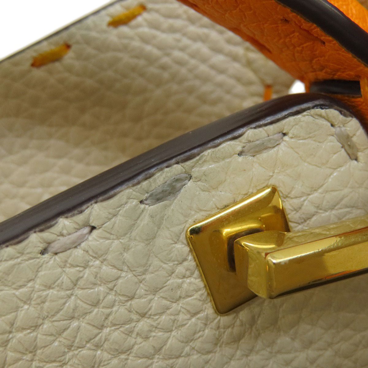 FENDI Handbag Calfskin Orange Peekaboo Celeria 2WAY Women Used