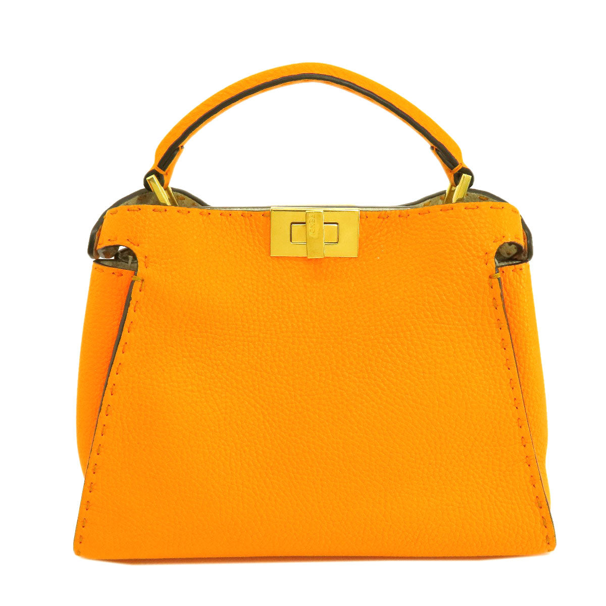 FENDI Handbag Calfskin Orange Peekaboo Celeria 2WAY Women Used