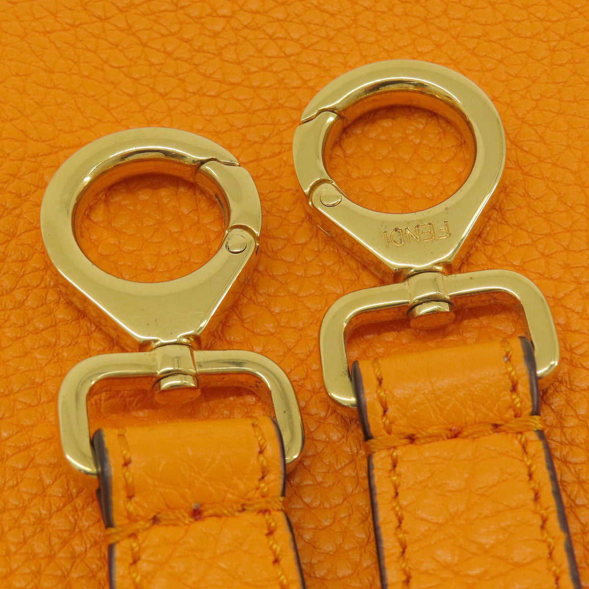 FENDI Handbag Calfskin Orange Peekaboo Celeria 2WAY Women Used