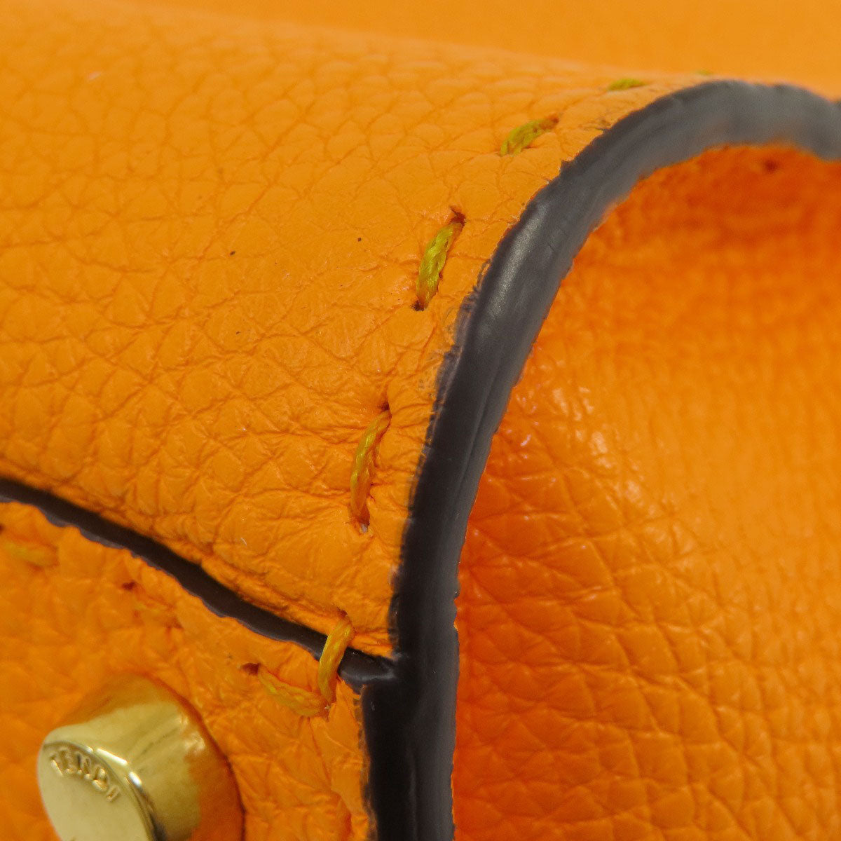 FENDI Handbag Calfskin Orange Peekaboo Celeria 2WAY Women Used