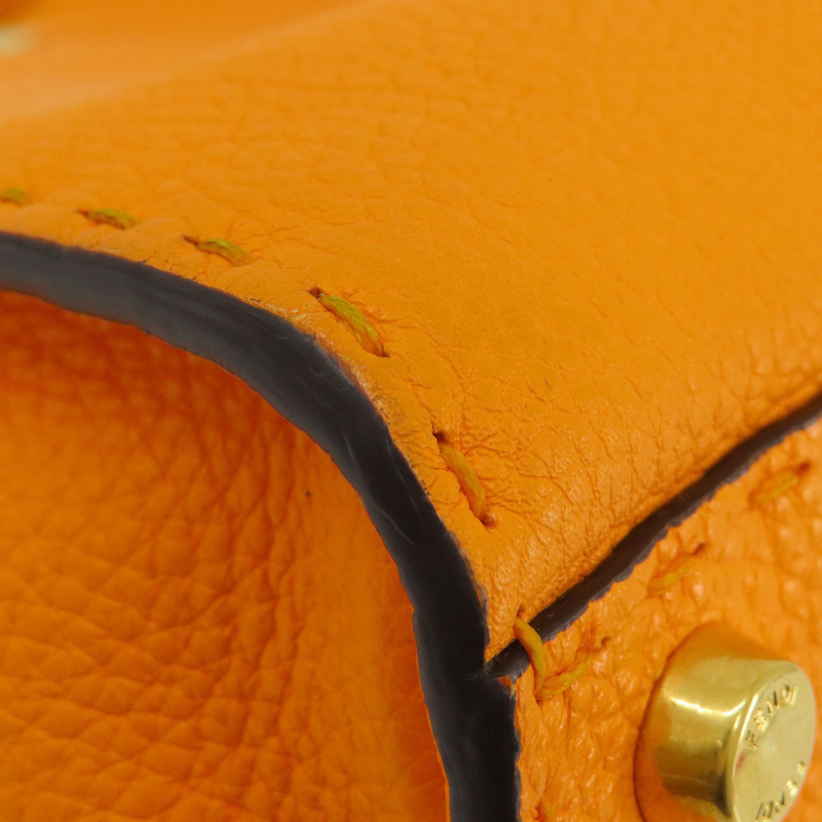 FENDI Handbag Calfskin Orange Peekaboo Celeria 2WAY Women Used