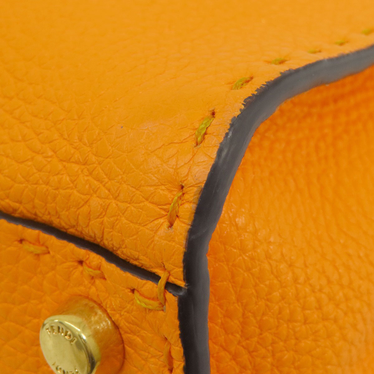FENDI Handbag Calfskin Orange Peekaboo Celeria 2WAY Women Used